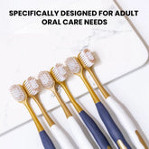 Gold & Blue Wide-Head Toothbrush Set - Soft Bristles